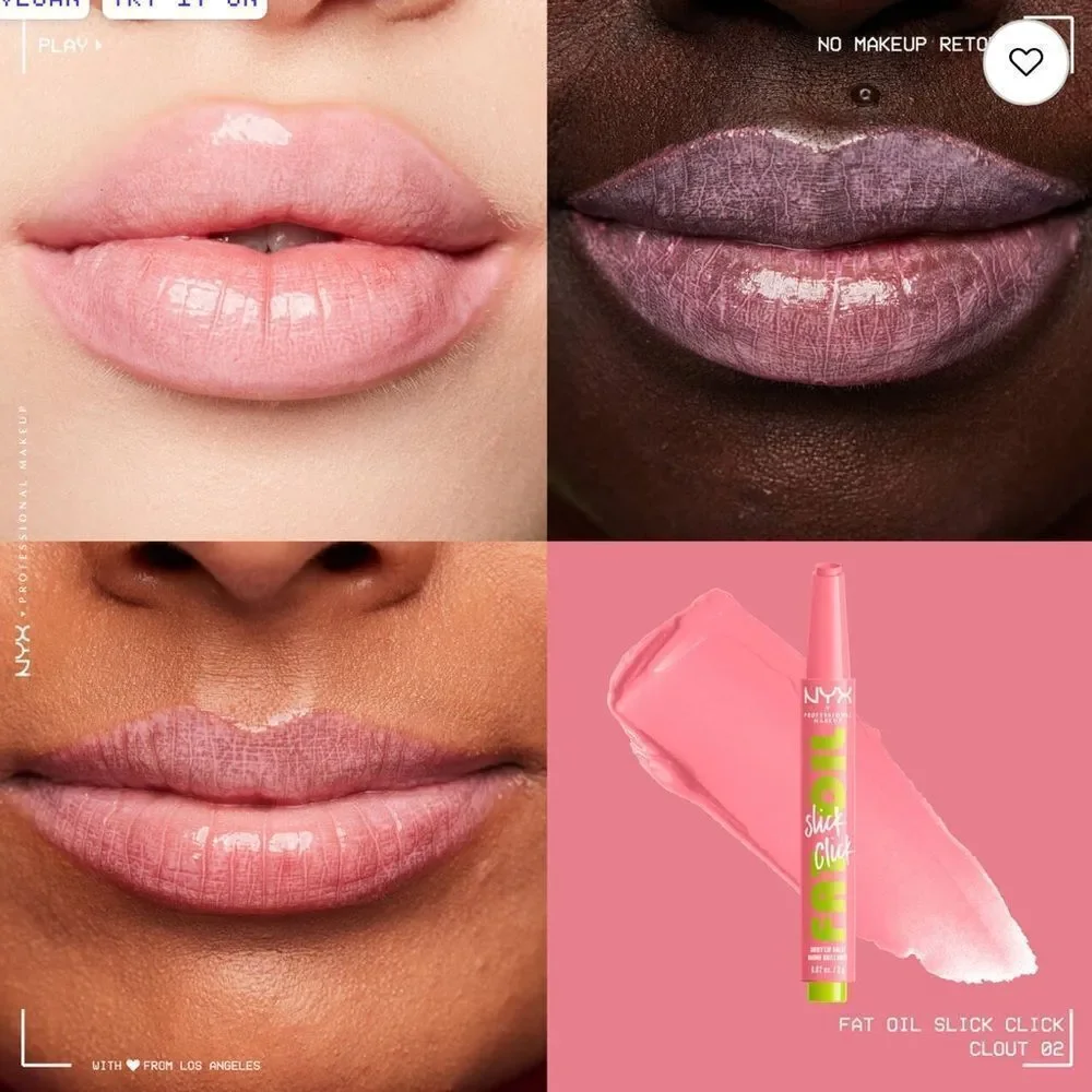 🦋 NYX Clout Fat Oil Pink Glossy Lip Balm with Hydrating Formula New